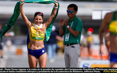 Ecuador gana Campeonato Mundial de Marcha Atlética por Equipos; Paula Torres, Nathaly León y Karla Jaramillo empujan a la cima a tricolor femenina