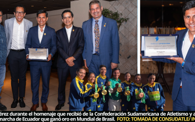 Consudatle destaca triunfos de Ecuador en Mundial de Marcha y rinde homenaje a doble medallista olímpico y presidente de la FEA, Jefferson Pérez