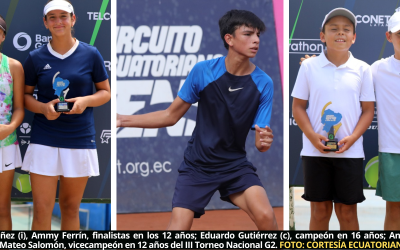 Tenistas de Azuay, Guayas y Pichincha se adueñan del podio del III Torneo Nacional G2, realizado en Club Nacional, de Guayaquil