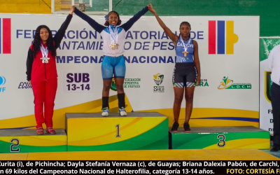 Guayas, muy superior en Campeonato Nacional de Halterofilia, categoría menores, realizado en el Puyo y donde se bajaron ocho récords nacionales