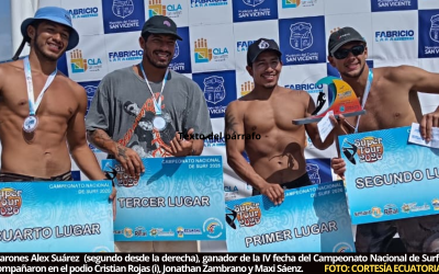 Circuito Nacional de Surf volvió a Canoa y se imponen los experimentados Dominic Barona y Álex Suárez en la cuarta fecha del Super Tour