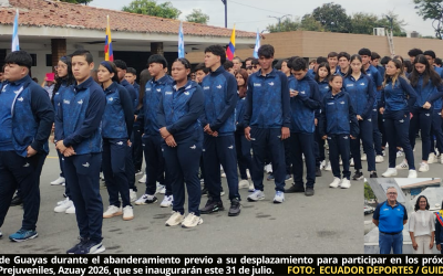Con abanderamiento, Guayas despidió a su delegación que participará en los Juegos Nacionales, Azuay 2026