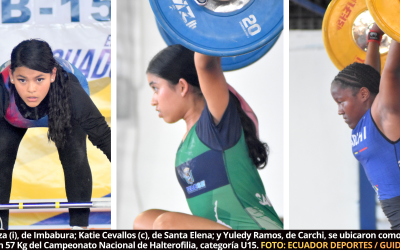 Guayas se impone en competencia de damas del Campeonato Nacional de Levantamiento de Pesas, categoría U15; Tungurahua y Pichincha completan podio