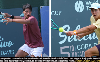 Mario Galárraga se recupera en selectivo nacional de tenis, para escoger 5to jugador Copa Davis, gana en la segunda fecha; en grupo A, ya hay los dos clasificados