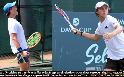 Emilio Camacho y Francisco Castro inician con triunfo en selectivo para escoger al quinto jugador Copa Davis de Ecuador