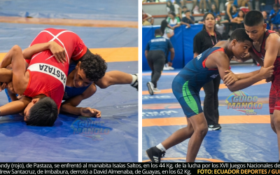 Lucha libre varonil con dominio de Guayas en los XVII Juegos Nacionales de Menores; Pastaza y Manabí, completaron el podio como los mejores